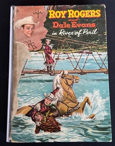 Roy Rogers and Dale Evans in River of Peril by Cole Fannin 1957 Whitman HC - Picture 1 of 9