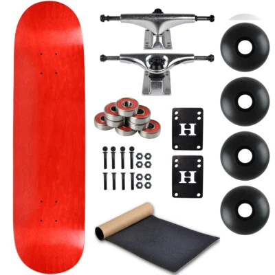 Moose Complete Skateboard Stain Red 8.0" With Silver Trucks and Black Wheels