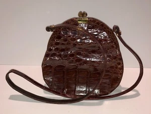 Vintage Genuine Alligator Leather Handbag Custom Made Alligator Shoulder Strap - Picture 1 of 11