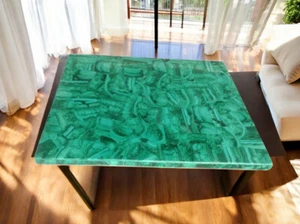 36"x24" Malachite Rectangle Center Dining Table Top Handmade Kitchen Slab Decors - Picture 1 of 8