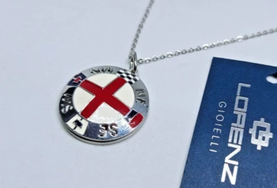 COLLANA UOMO LORENZ GIOIELLI,PENDENTE CROCE SAN GIORGIO, PUNTI CARDINALI, 50 Cm - Immagine 1 di 4