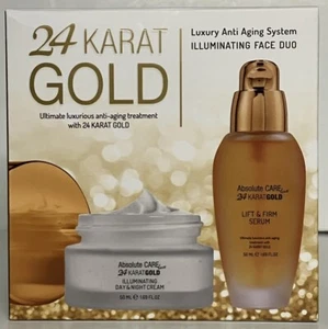 ABSOLUTE 24K Oro Día y Noche Crema y Suero Set Antienvejecimiento Reafirmante Lifting NUEVO - Imagen 1 de 3