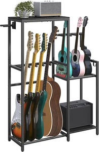 Guitar Stand, Multi-Guitar Rack, for Acoustic, Electric Guitar, Bass, Ukulele, B - Picture 1 of 9