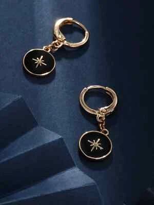 Eight-pointed star drop-glazed ear ring for women - Image 1 of 4