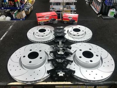 FOR AUDI A4 S4 QUATTRO B6 B7 8E 8H FRONT REAR DRILLED GROOVED BRAKE DISCS & PADS - Image 1 of 3