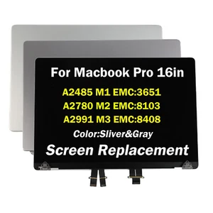 Conjunto de pantalla LCD para MacBook Pro A2485 A2780 A2991 M1 M2 M3 16’’’ gris astilla - Imagen 1 de 15