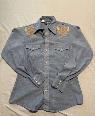 Vintage Dee Cee Rappers Western Pearl Snap Men’s Shirt Size Small Schlitz FLAW - Image 1 of 4