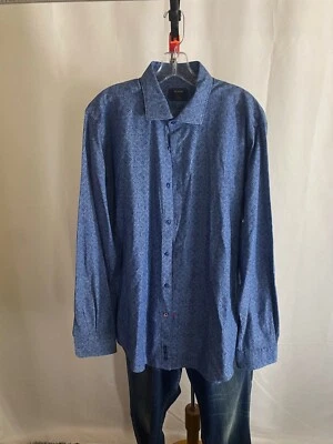 Pal Zileri Blue Artwork LONG SLEEVE SHIRT Concept XL 17.5x36/37 - Image 1 of 4