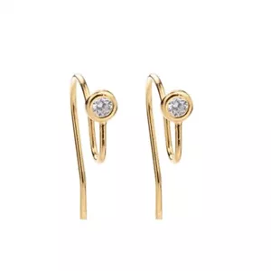 10pcs 18k Gold Brass Earring Hooks with Cz Crystals diy Earring Making Findings - Picture 1 of 4