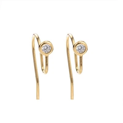Ganchos para pendientes de latón de oro de 18k 10 piezas con cristales de circonita cúbica hágalo usted mismo hallazgos para hacer pendientes Foto 1 de 4