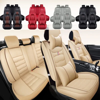 For Toyota Highlander Car Seat Covers Full Set PU Leather Front Rear Cushion Pad - Image 1 of 4