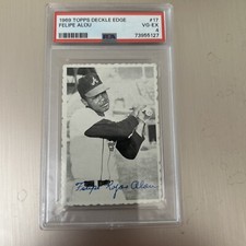 1969 Topps Deckle Edge  Felipe Alou  Atlanta Braves #17 Psa 4 Vg-ex