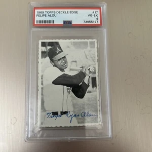 1969 Topps Deckle Edge Felipe Alou Atlanta Braves #17 Psa 4 Vg-ex - Picture 1 of 2