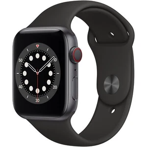 Apple Watch Series 6 44mm (Cellular) Aluminum Gray with Midnight Sport Band-Good - Picture 1 of 3