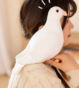 8 Inch White Pigeon Bird Stuffed Animal Plush Toys Toddler Doll Kids Gifts - Picture 1 of 6