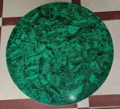 Malachite End Table Inlay – Stone Art Slabs for Elegant Home Decor - Image 1 of 4
