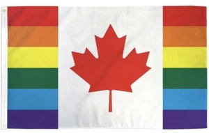 Neu Kanada Regenbogen Flagge 3x5’ Regenbogen Gay Pride Flagge LGBT LGBTQIA Canadian Pride - Bild 1 von 1