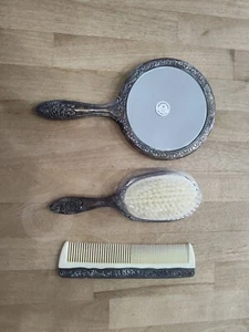 Vintage International Silver Company Mirror, Brush Comb Set Plated Vanity 1991 - Picture 1 of 11