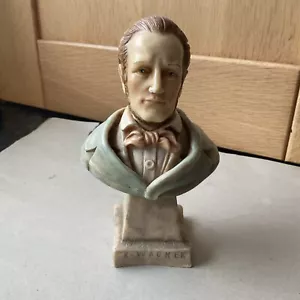 Richard Wagner Bust Made In Italy By Luigi Toni Pat In Waxed Plaster Vintage 6in - Picture 1 of 8