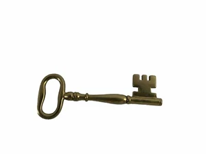 Brass Skeleton Keys Large Solid Barrel Ornate Large 7” Vintage  - Picture 1 of 3