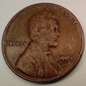 Lincoln Wheat Penny  1951 D  Error  Struck Thru Debris Date-Face RPM - Picture 1 of 3