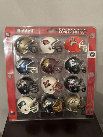 pocket pro football helmet riddell MAC conference RARE complete Cover