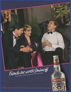 Vintage 1986 SMIRNOFF Vodka Alcohol Liquor Friends Worth Smirnoff 80's Print Ad - Picture 1 of 1