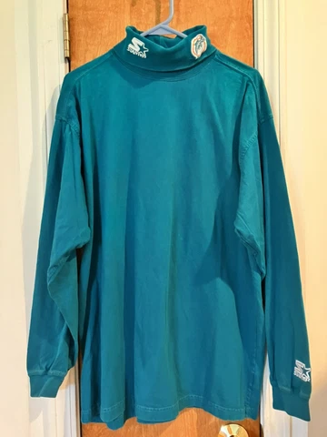 Vintage Miami Dolphin’s Starter Turtleneck Long Sleeve Shirt Description Used Cover