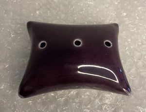 W Beery Signed Pottery Stick Incense Burner Purple Glazed EUC - Picture 1 of 8