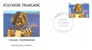 Enveloppe Premier Jour Polynésie Française - Visages Polynésiens (4) 1986 - Bild 1 von 1