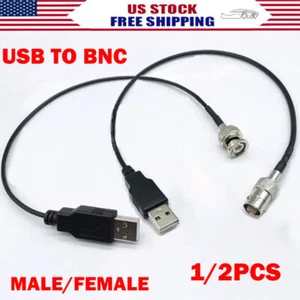 RG174 BNC Male Female To USB Computer Data Coax Cord Cable Connectors Adapter - Picture 1 of 17