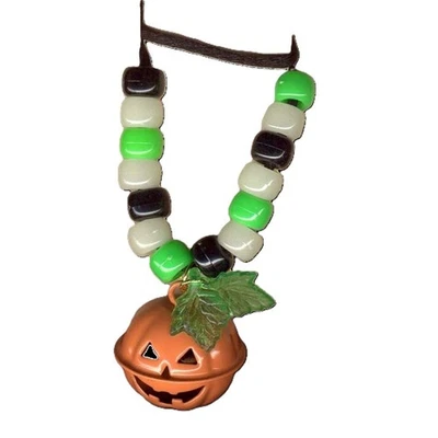 COLLAR COLGANTE 3D JACK-O-LANTERN JINGLE BELLL-Halloween Calabaza Novedad Joyería Foto 1 de 3