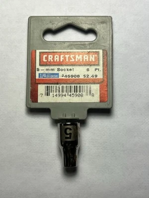 Craftsman Socket 1/4" Drive 5mm 6pt 45908 Easy Read Sears NOS Made In The USA - Image 1 of 4