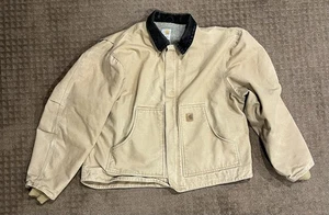 Chaqueta De Colección Carhartt Sherpa Forrada Lona Dearborn Hombres 2XL Marrón Camel J164 CML - Imagen 1 de 7