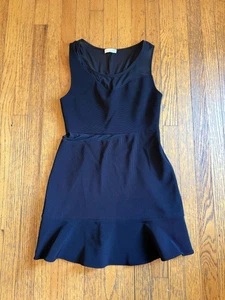 Ramy Brook Dress Womens Size 12 Black Sleeveless Fit Flare Textured Knit USA - Picture 1 of 8