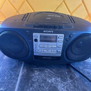 SONY  CFD-370 Stereo Cassette Radio CD Player Boombox; Tested (No Power Cord) - Picture 1 of 7