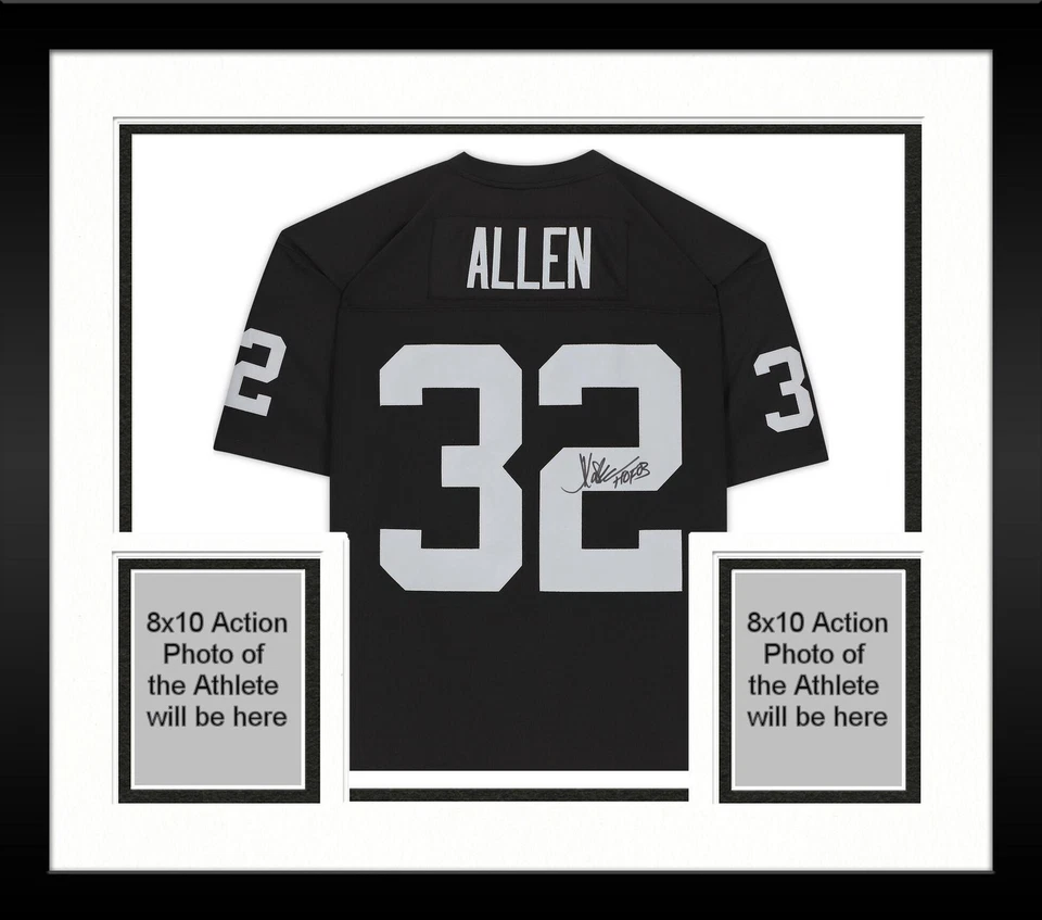 Camiseta deportiva negra firmada por Marcus Allen Vegas Raiders de FRM Mitchell&Ness Rep con "HOF 03" Foto 1 de 4