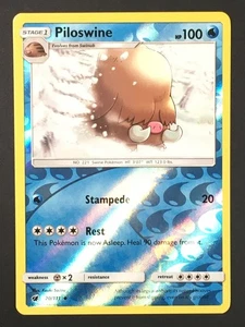 Pokemon Juego de Cartas Coleccionables Piloswine 20/111 Holograma Inverso Poco Común SM Invasión Carmesí MP - Imagen 1 de 8