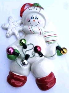 Pupazzo di neve ornamento con luci di Natale 2019 - Foto 1 di 3