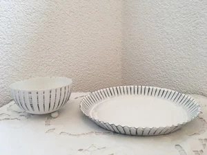 Shabby Tablett Schale Kerzenteller Backform Backblech Metall Zink Weiß gewischt - Bild 1 von 6