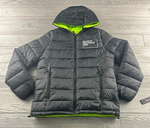 Kenneth Cole Sundance Film Festival 2023 wendbar schwarz/limette Puffer klein neu mit Etikett - Bild 1 von 11