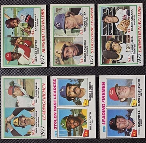 1977-78 Topps baseball card lot (6)- League Leaders EX - Picture 1 of 2