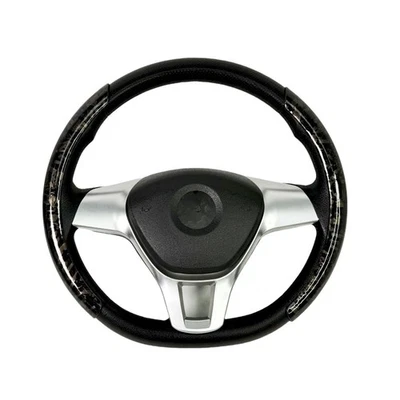 2PCS Carbon Fiber Car Steering Wheel Cover Non-Slip for HONDA Auto 15" Diameter - Image 1 of 4