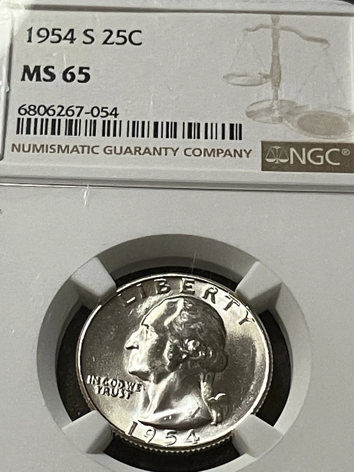 1954 S NGC WASHINGTON QUARTER - Image 1 of 3