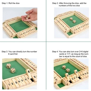 (Green)Wooden Number Board Dices Game Set Toy For 4 People KTV Pub Bar Party . - Picture 1 of 15