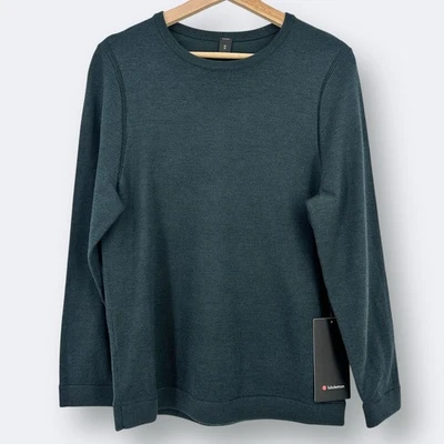 Lululemon New Venture Crewneck Sweater Mens Sz XS Heathered Storm Teal Green - Image 1 of 4