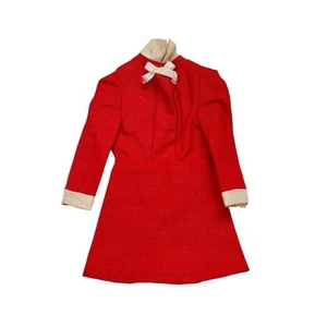 Vestido vintage Barbie Marcia Brady rojo y lazo blanco Best Buy #3347 sin cinturón - Imagen 1 de 6