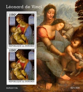Burundi - 2022 Artist Leonardo da Vinci - 2 Stamp Souvenir Sheet - BUR2201116b - Imagen 1 de 1