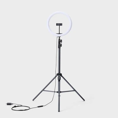 12" RGB Ring Light with Tripod - Heyday™ Black: Phone Stand, Portable Design - Image 1 of 4