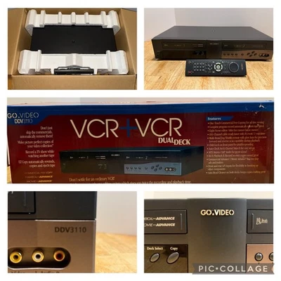 Go-Video DDV3110 VHS VCR+ VCR Grabadora Doble Cubierta Reproductor Copiadora En Caja Leer Foto 1 de 4